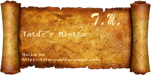 Tatár Mietta névjegykártya